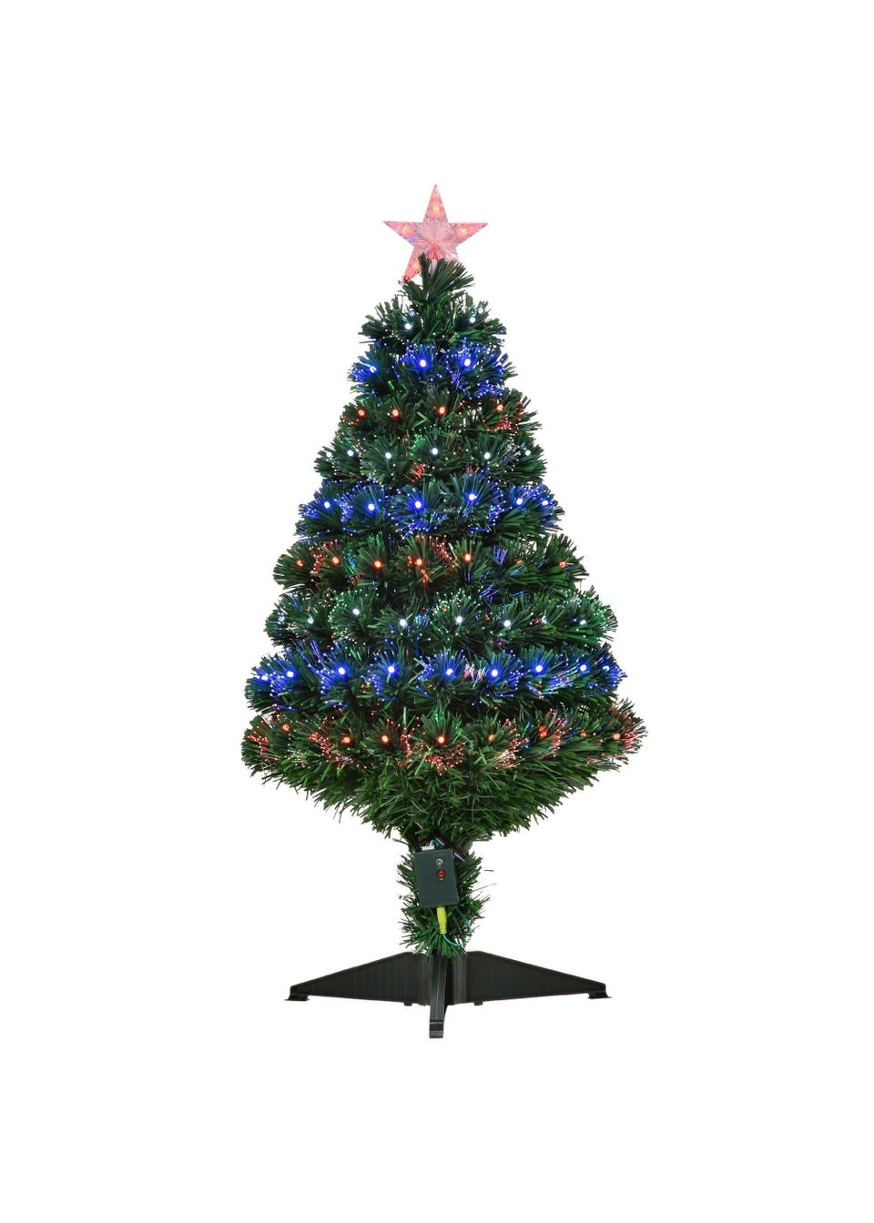 HOMCOM Fibre Optic Artificial Christmas Tree (3Ft)