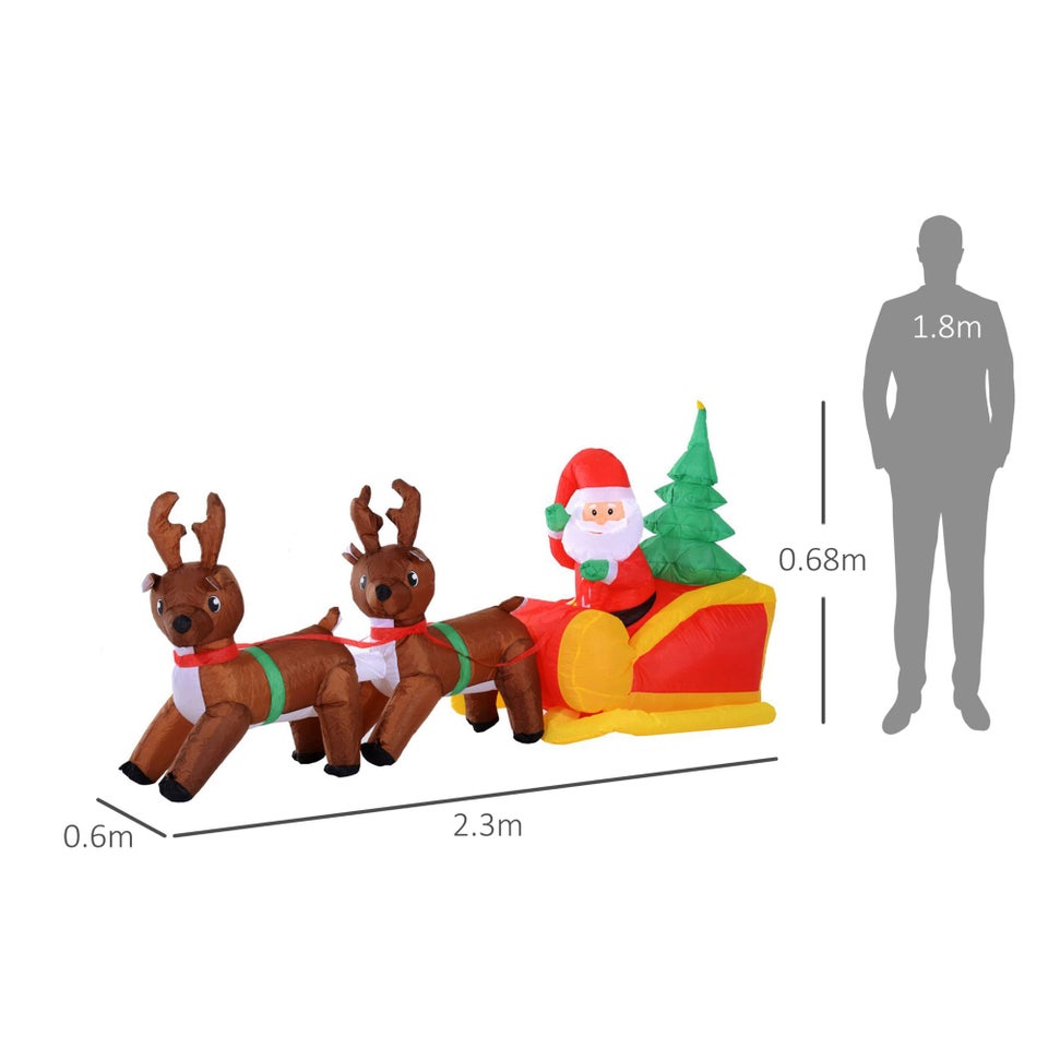 HOMCOM 230cm Christmas Inflatable Xmas Santa Claus