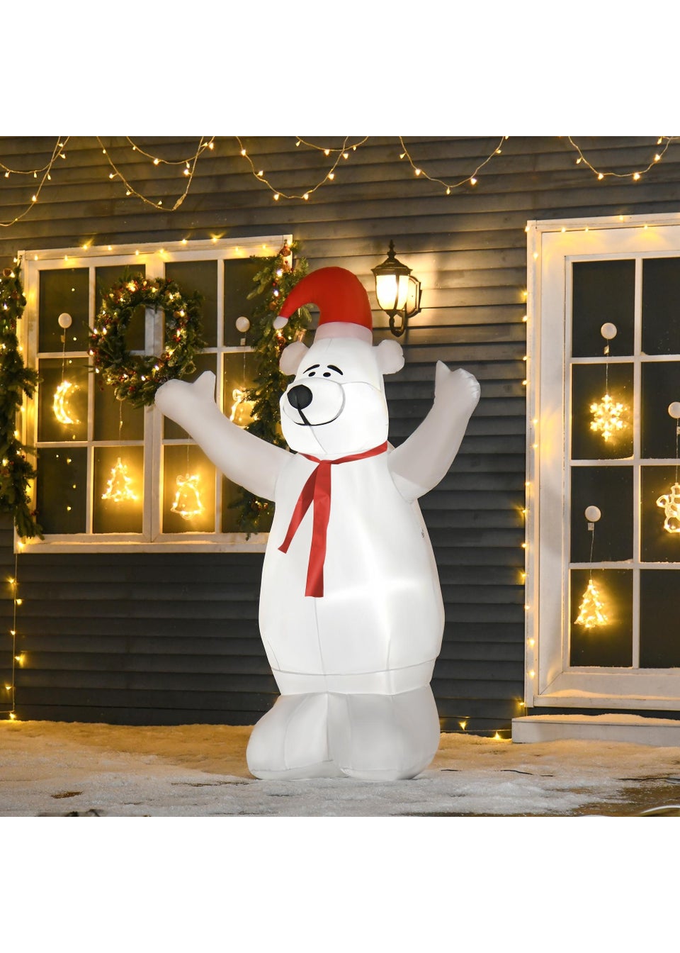 HOMCOM 6ft Tall Outdoor Inflatable Christmas Bear