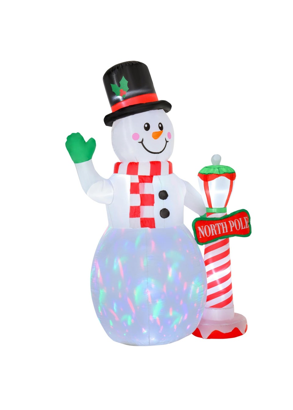 HOMCOM 8ft Tall Christmas Inflatable Snowman with Street Lamp