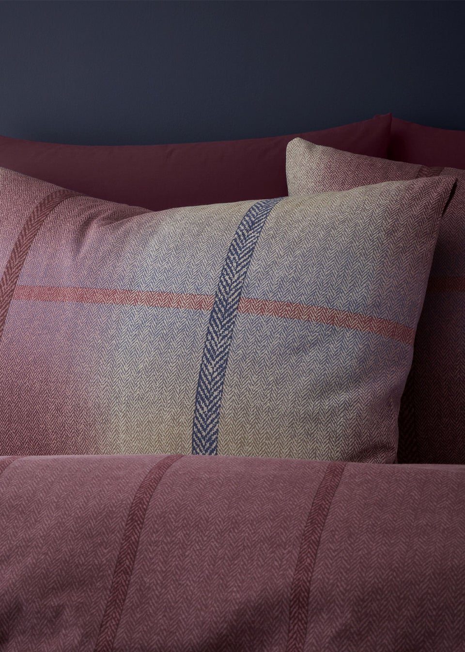 Catherine Lansfield Brushed Cotton Melrose Tweed Check Reversible Duvet Cover Set