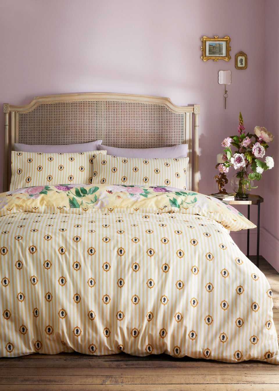 Bridgerton By Catherine Lansfield Wisteria Bouquet Reversible Duvet Cover Set