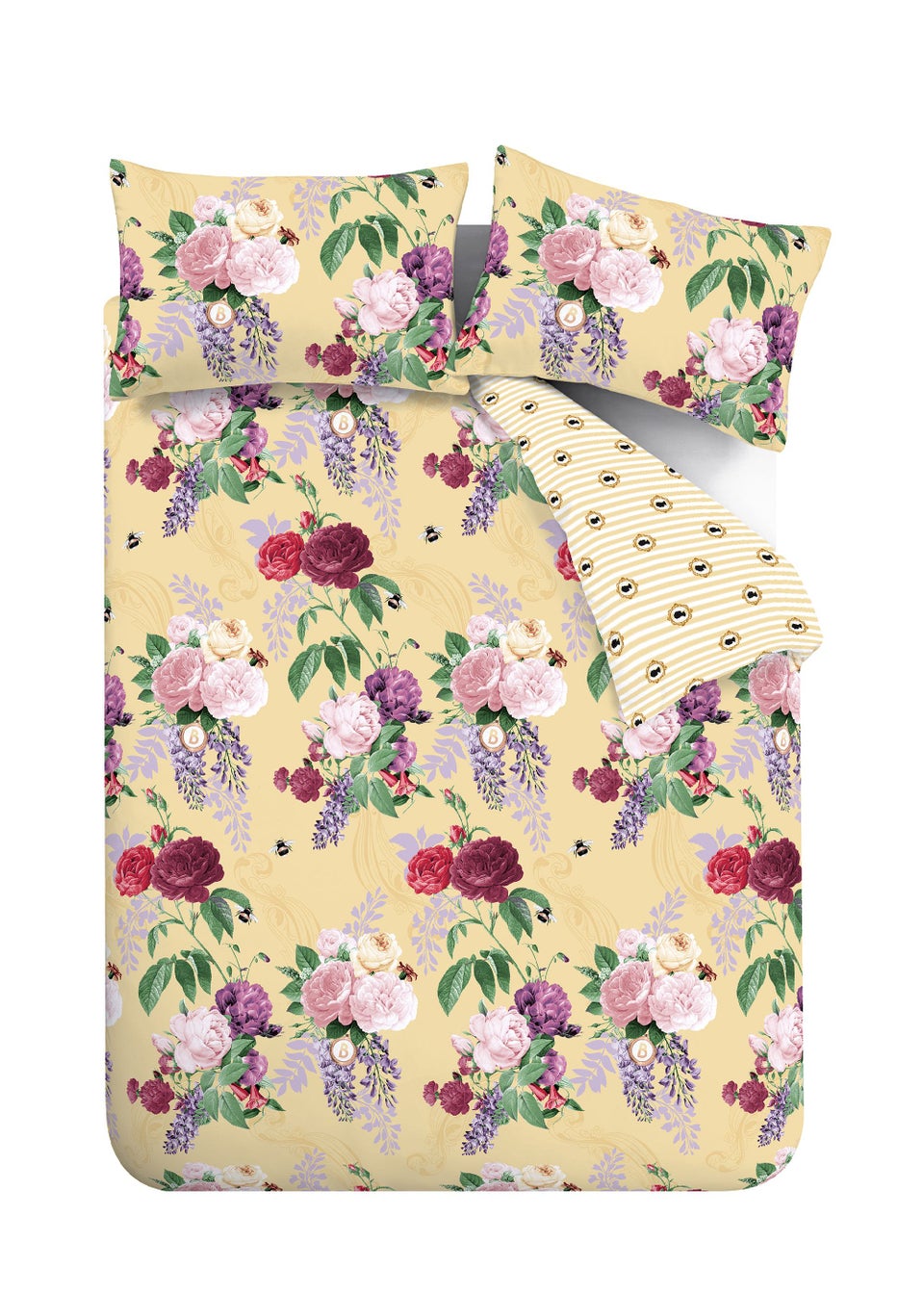 Bridgerton By Catherine Lansfield Wisteria Bouquet Reversible Duvet Cover Set