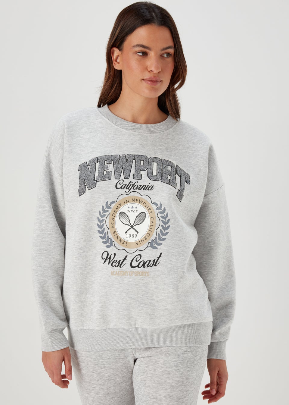 Grey Marl Newport Sweatshirt Matalan