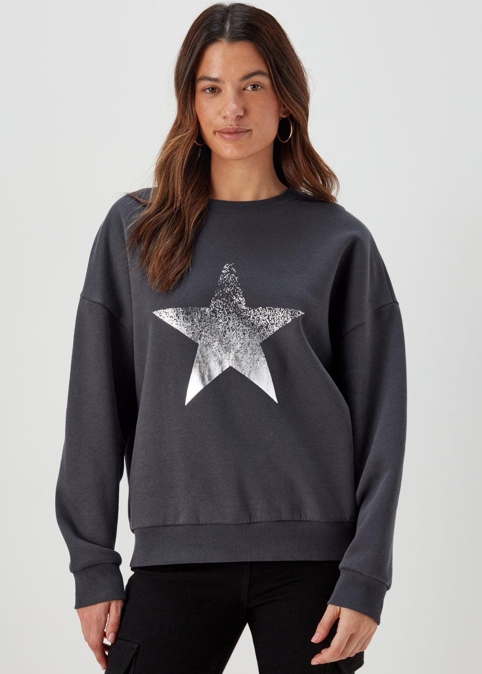 Charcoal Star Print Sweatshirt