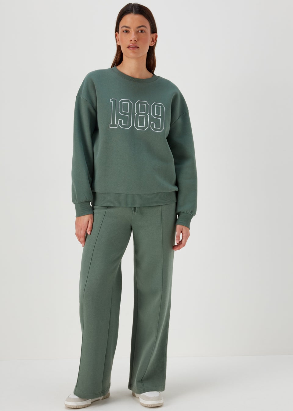Khaki Wide Leg Co Ord Joggers Matalan