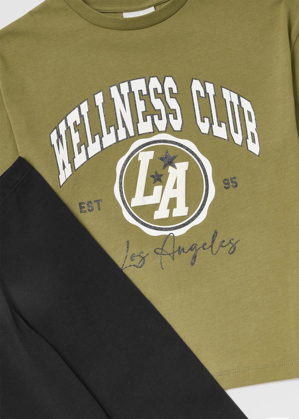 Girls Khaki Wellness Club T-Shirt & Leggings Set (4-15yrs)