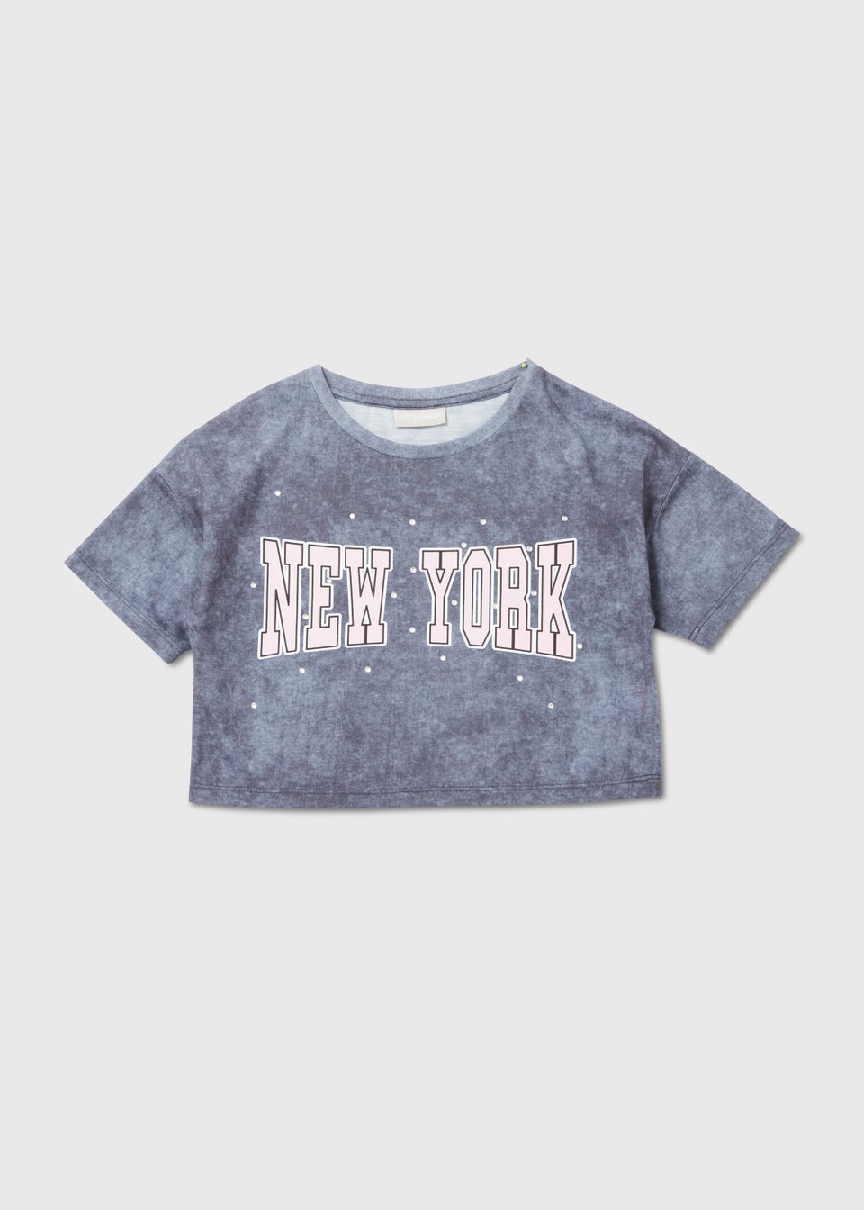Kids Grey Marl New York Cropped T-Shirt (4-15yrs)