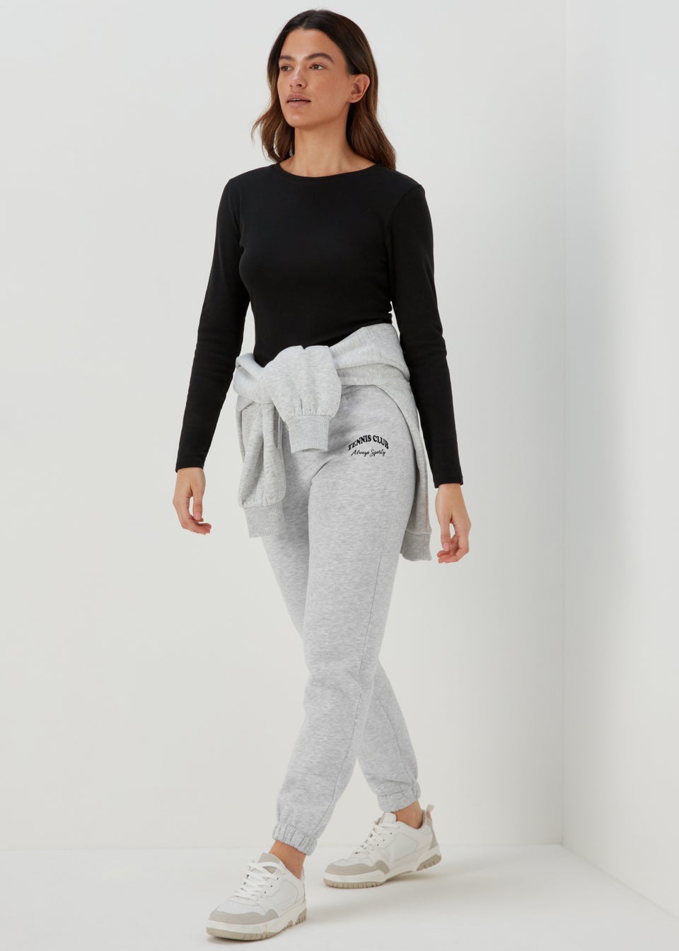 Grey Tennis Club Print Jogger