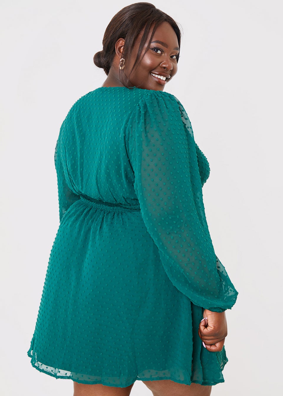 In The Style Jac Jossa Green Dobby Mesh Mini Dress Matalan