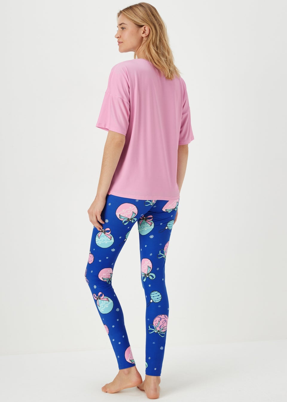 Pink & Blue Christmas Bauble Pyjama Set