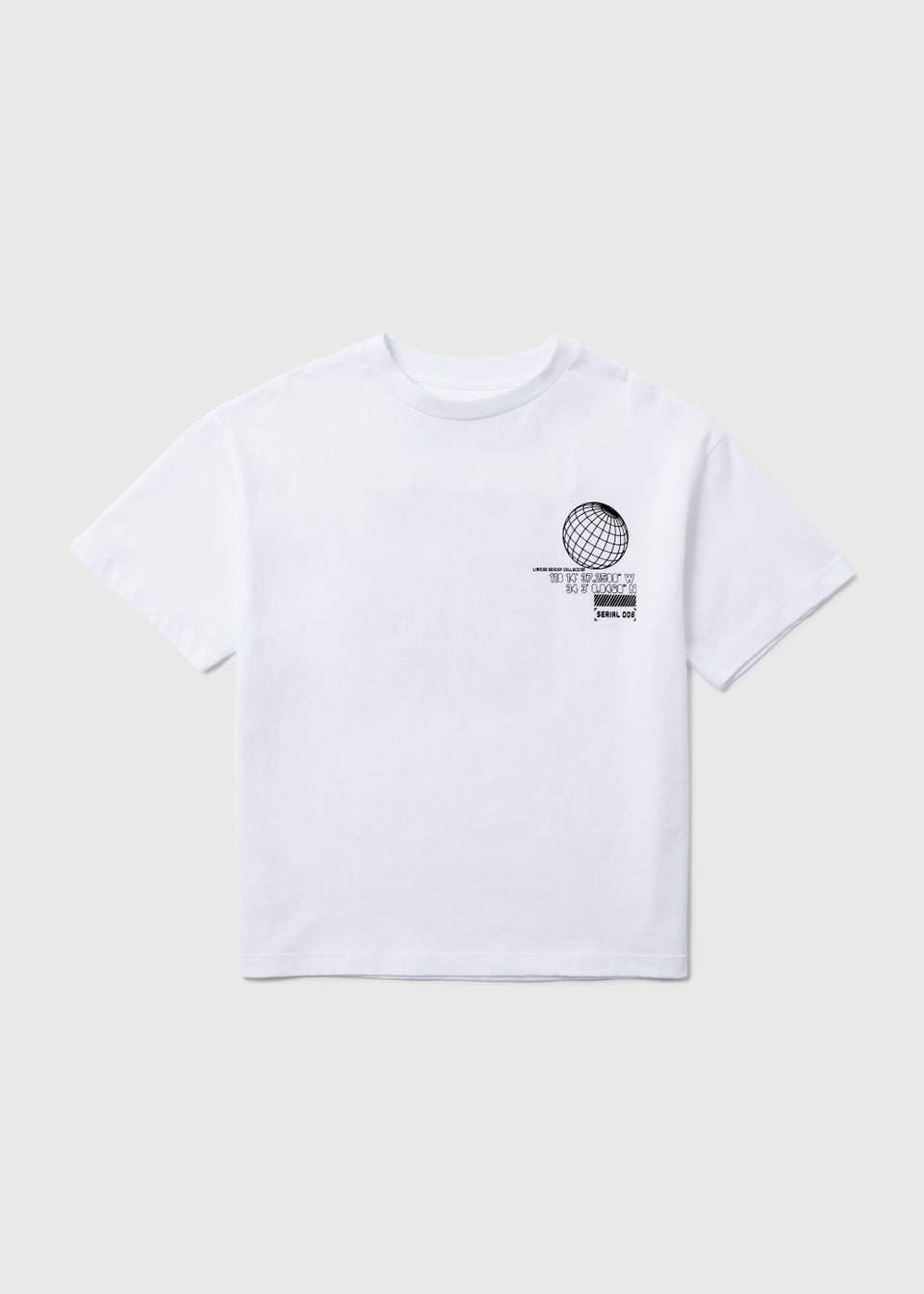 Boys White Coding Print T-Shirt (4-12yrs)