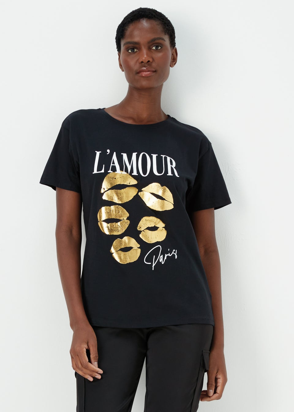 Black Lips L'Amour Paris T-Shirt - Matalan