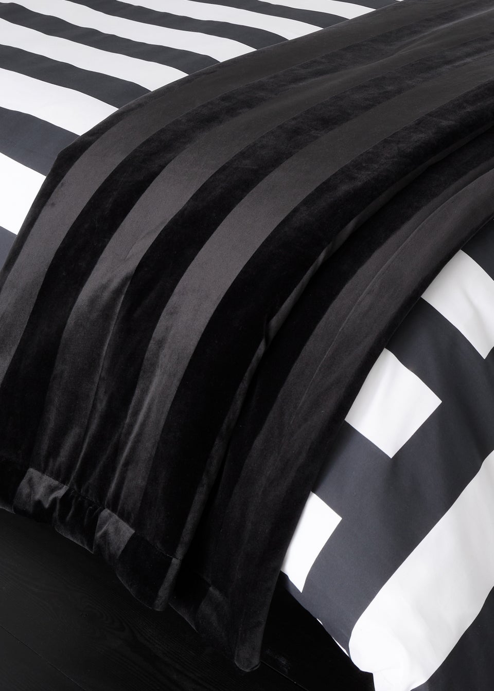Style Sisters Velvet Stripe 240x260cm Bedspread Throw