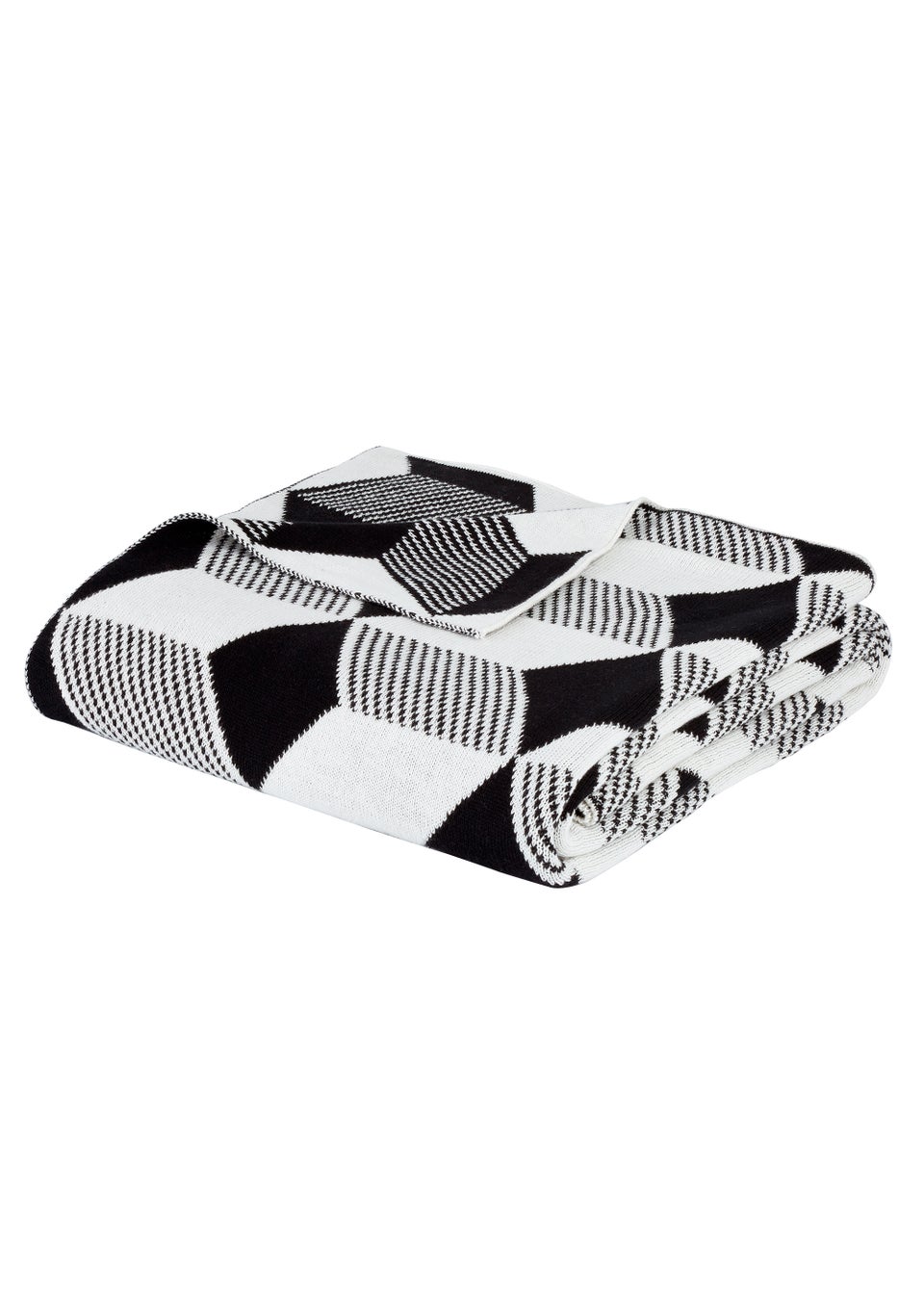 Style Sisters Knitted Cube Cotton 150x180cm Blanket Throw