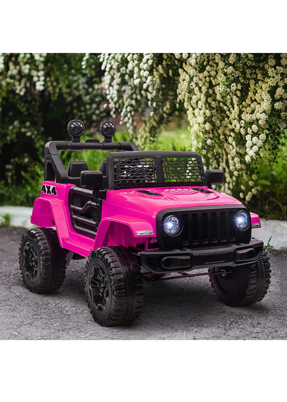 HOMCOM 12V Kids Electric Ride On Car Truck Off-road Toy with Remote Control (Pink)