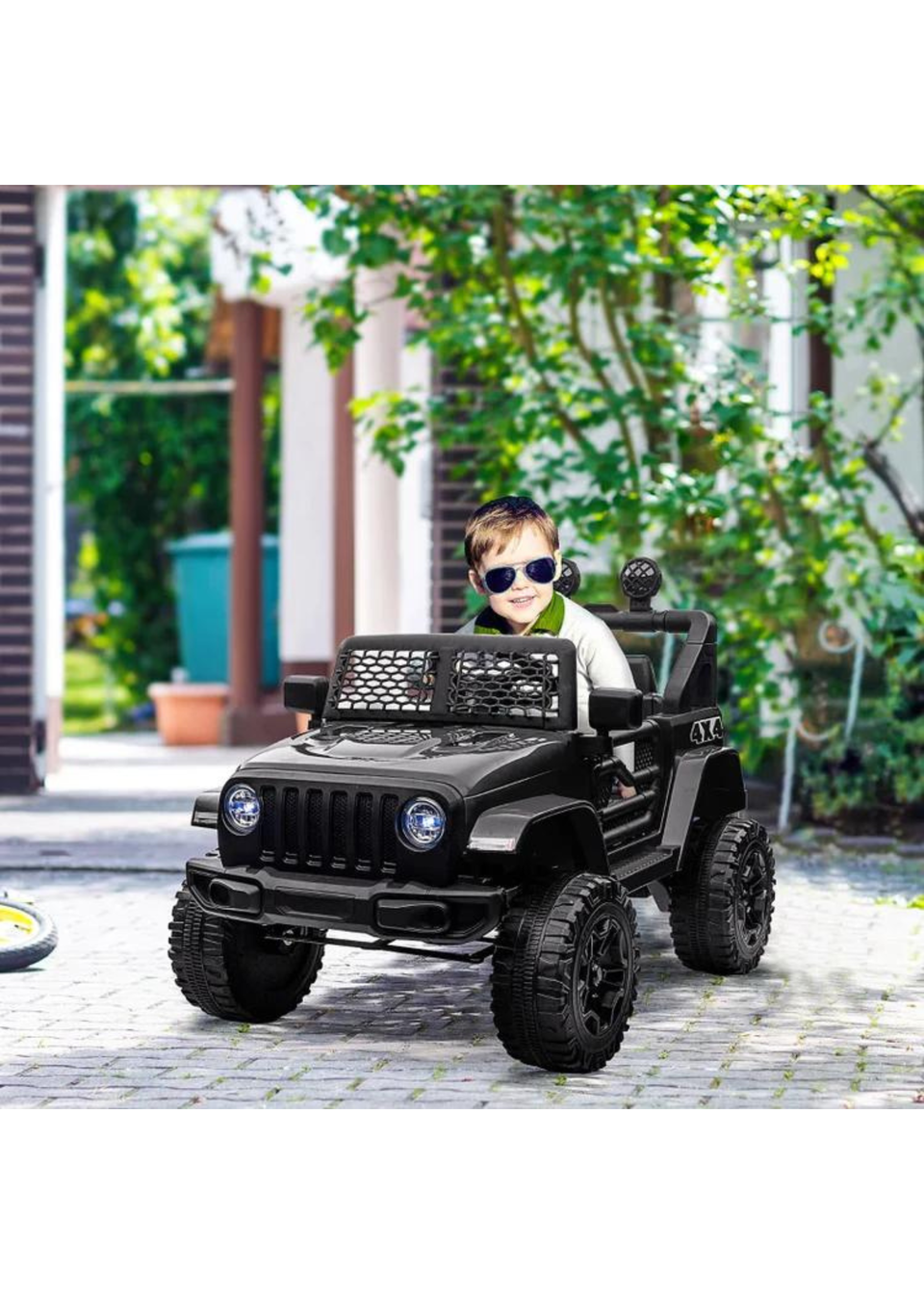 HOMCOM 12V Kids Electric Ride On Car Truck Off-road Toy with Remote Control (Black)