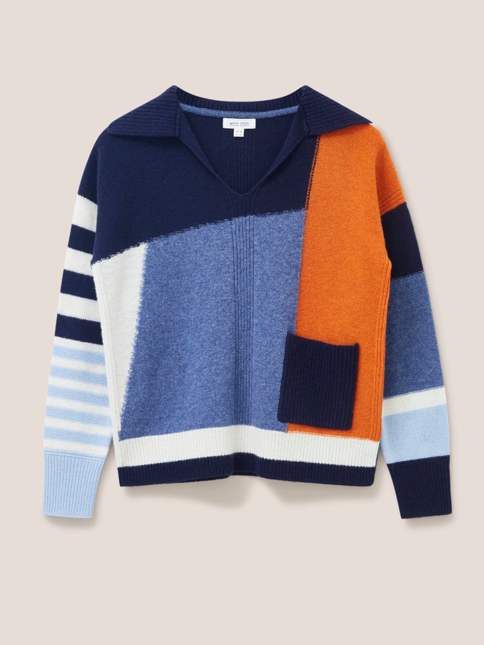 Pullover mit Hemdkragen und Colour-Block-Design
