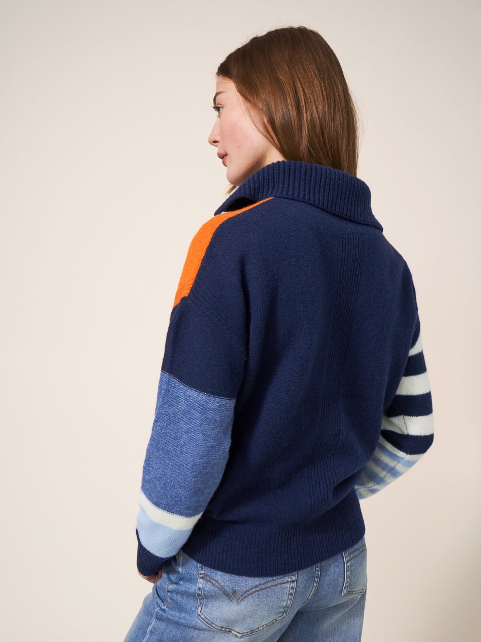 Pullover mit Hemdkragen und Colour-Block-Design