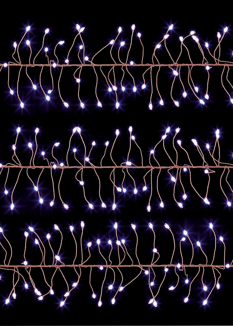 Premier Decorations 288 Large White LED Rose Gold Wire Ultrabirghts Garland