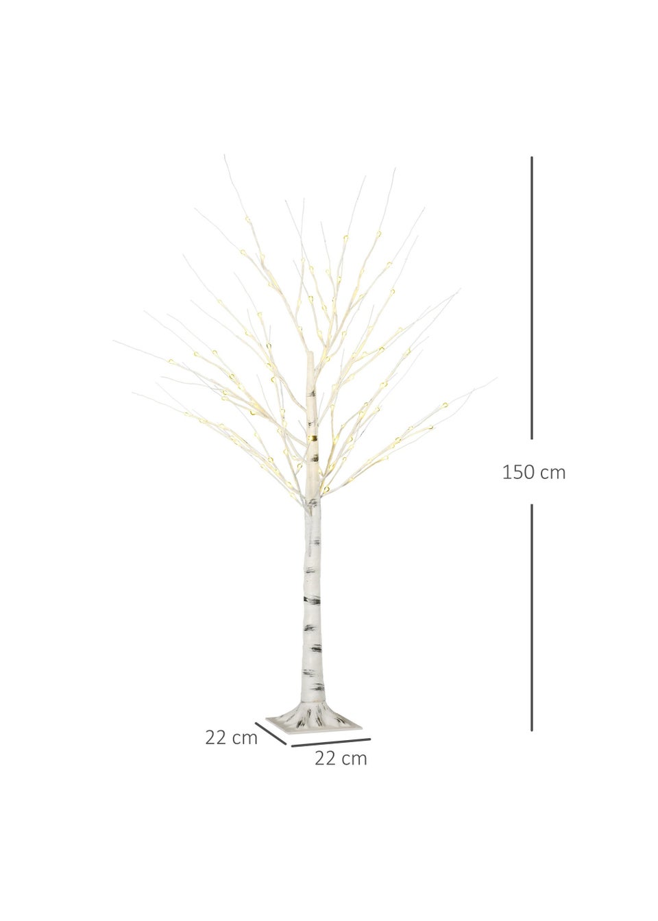 5ft Artificial White Birch Tree Light with Warm White PreLit