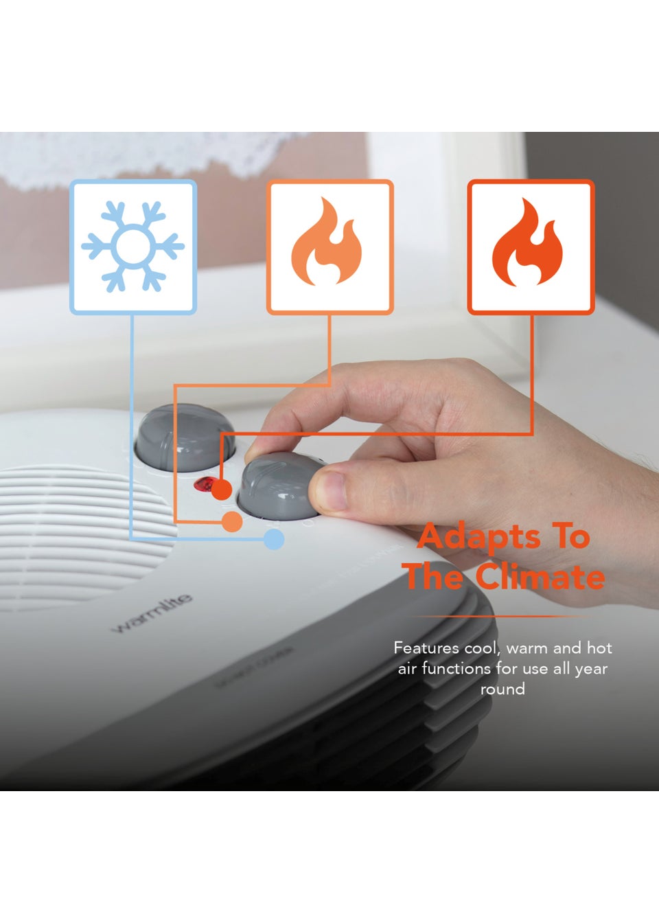Warmlite 1000W/ 2000W Flat Fan Heater