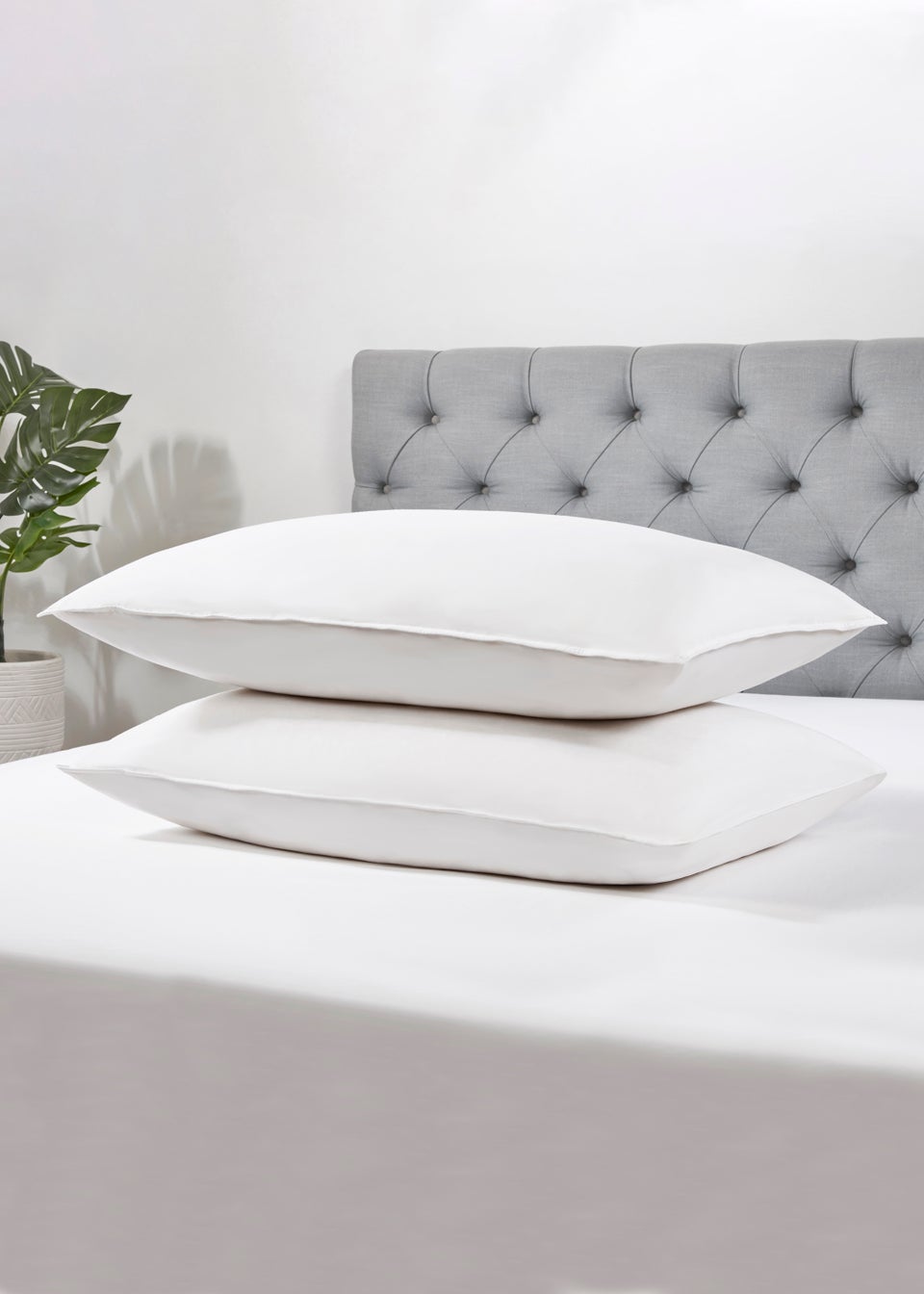 BHS All Natural Luxury Goose Feather & Down Pillows Pair (Soft to medium support)