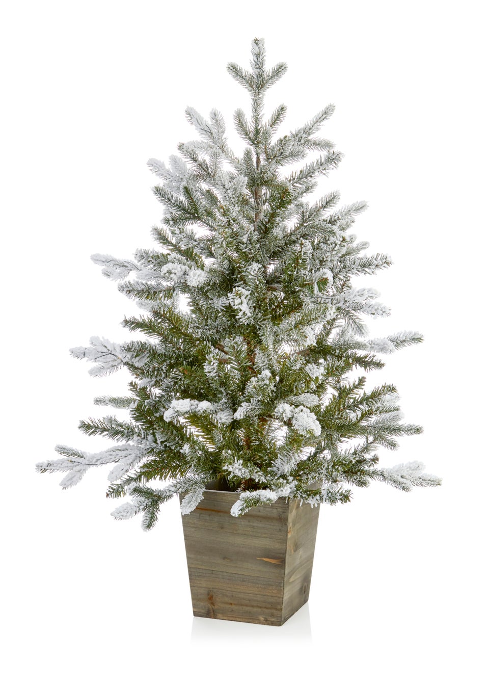 Premier Decorations Pre-Lit Flocked Potted Christmas Tree (3Ft)