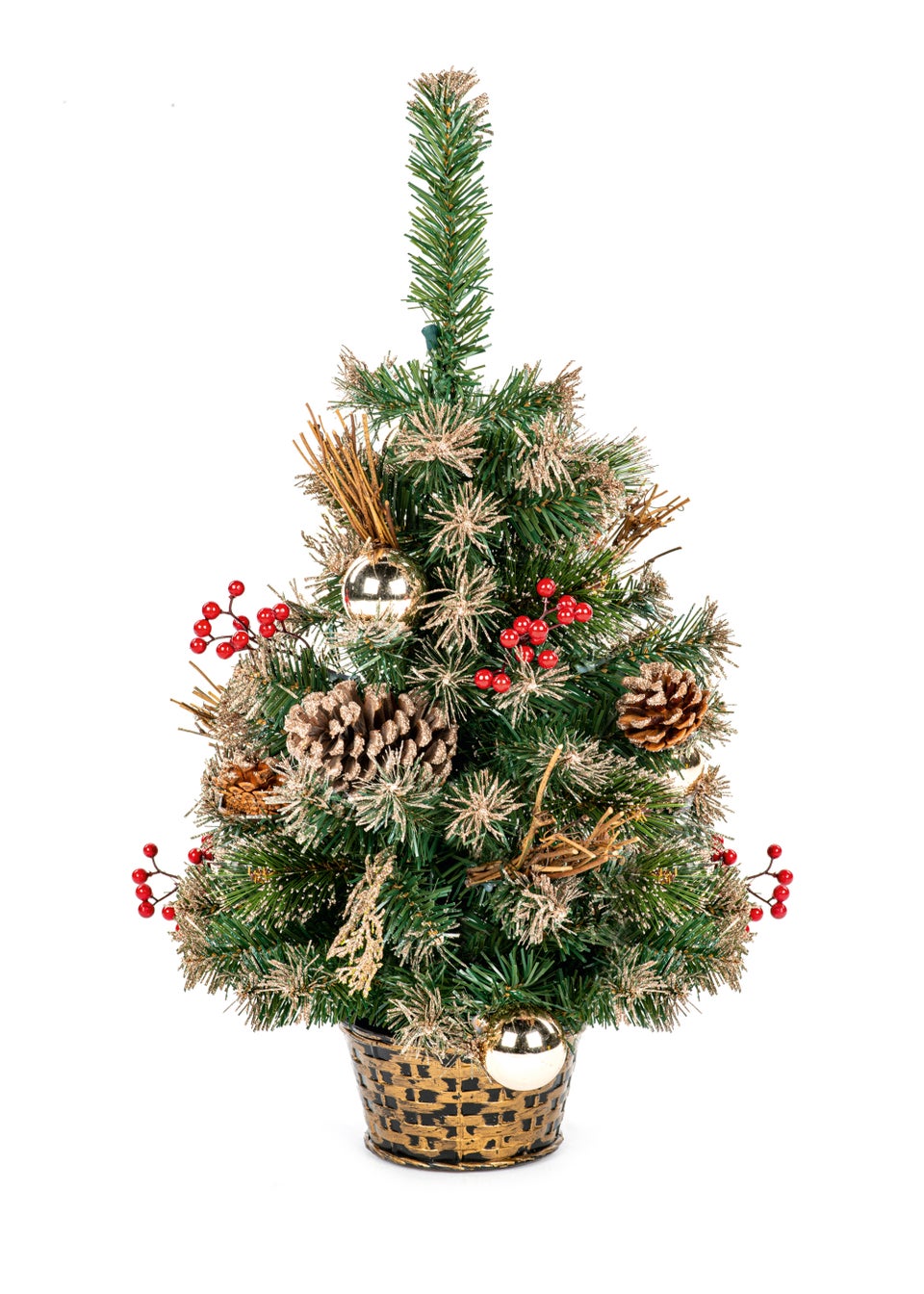 Premier Decorations Gold Dressed Potted Christmas Tree (2ft)