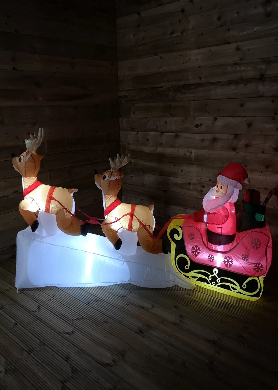 Premier Decorations 2.4m Light Up Inflatable Santa Sleigh