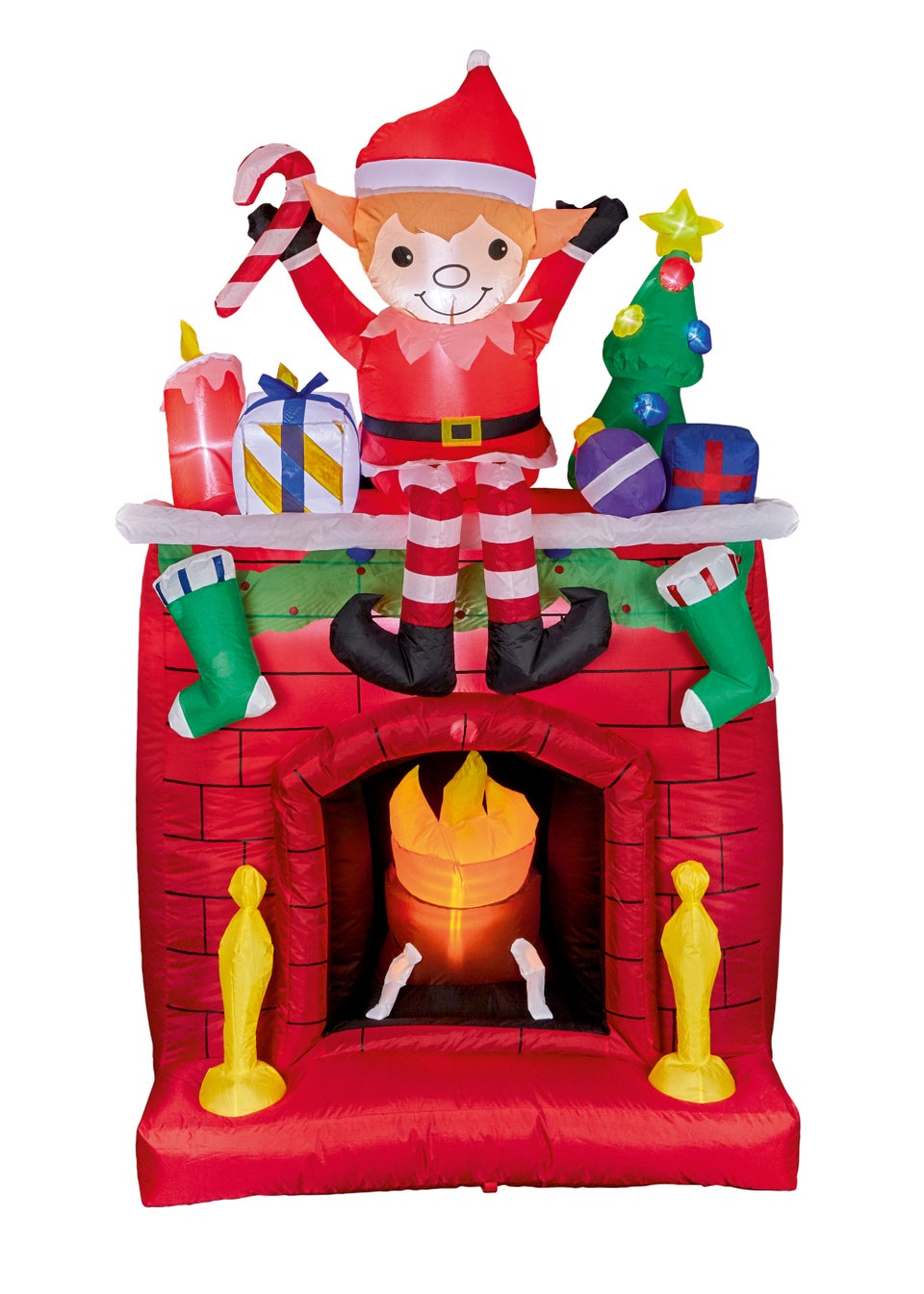Premier Decorations 2m Lit Inflatable Fireplace with Elf