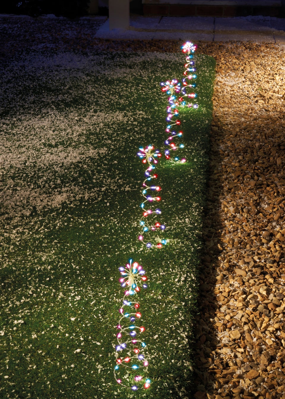 Premier Decorations 4 Piece Silver Pin Wire Tree Pathlights with 200 Rainbow LEDs