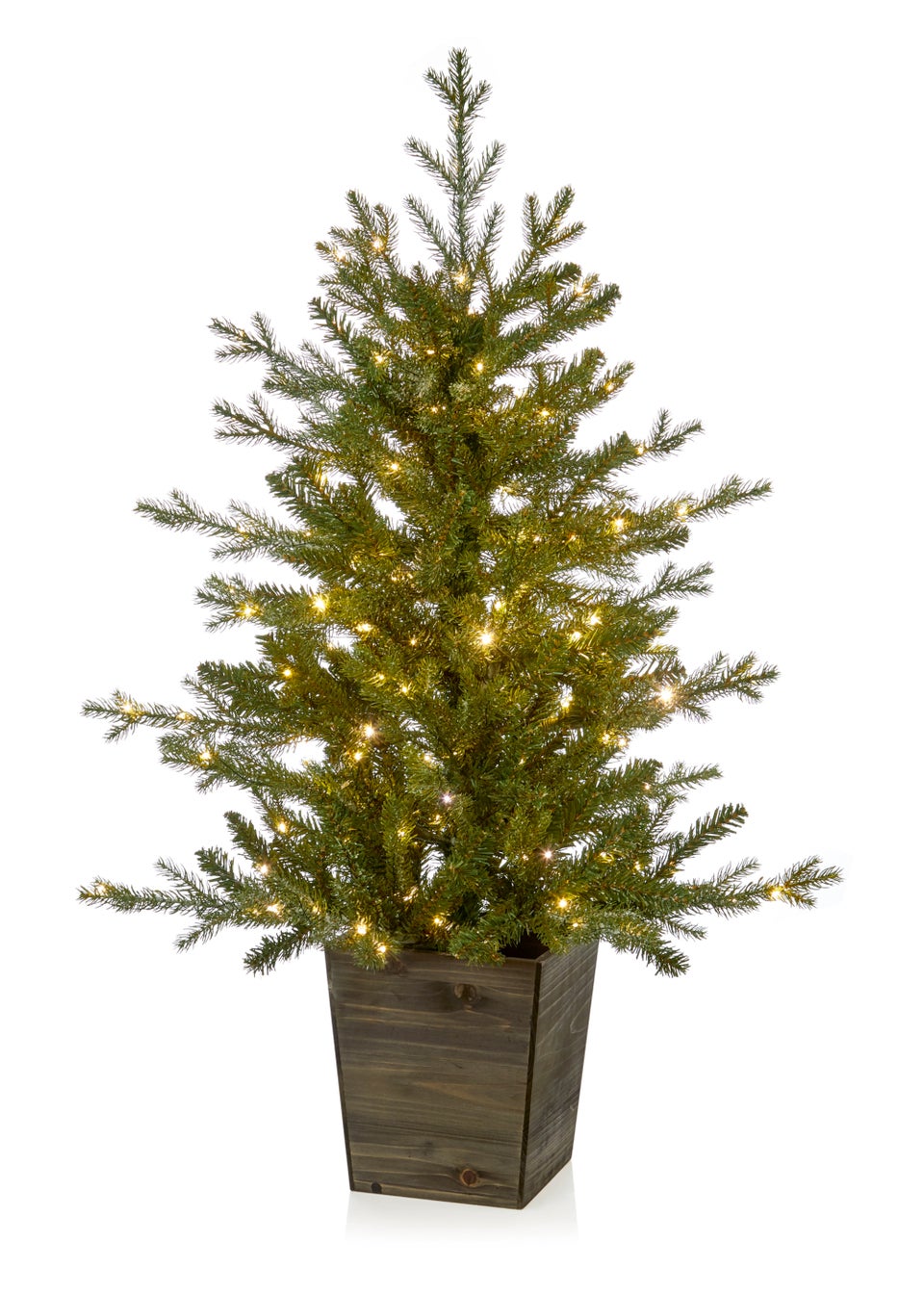 Premier Decorations Pre-Lit Frozen Spruce Potted Christmas Tree (3Ft)