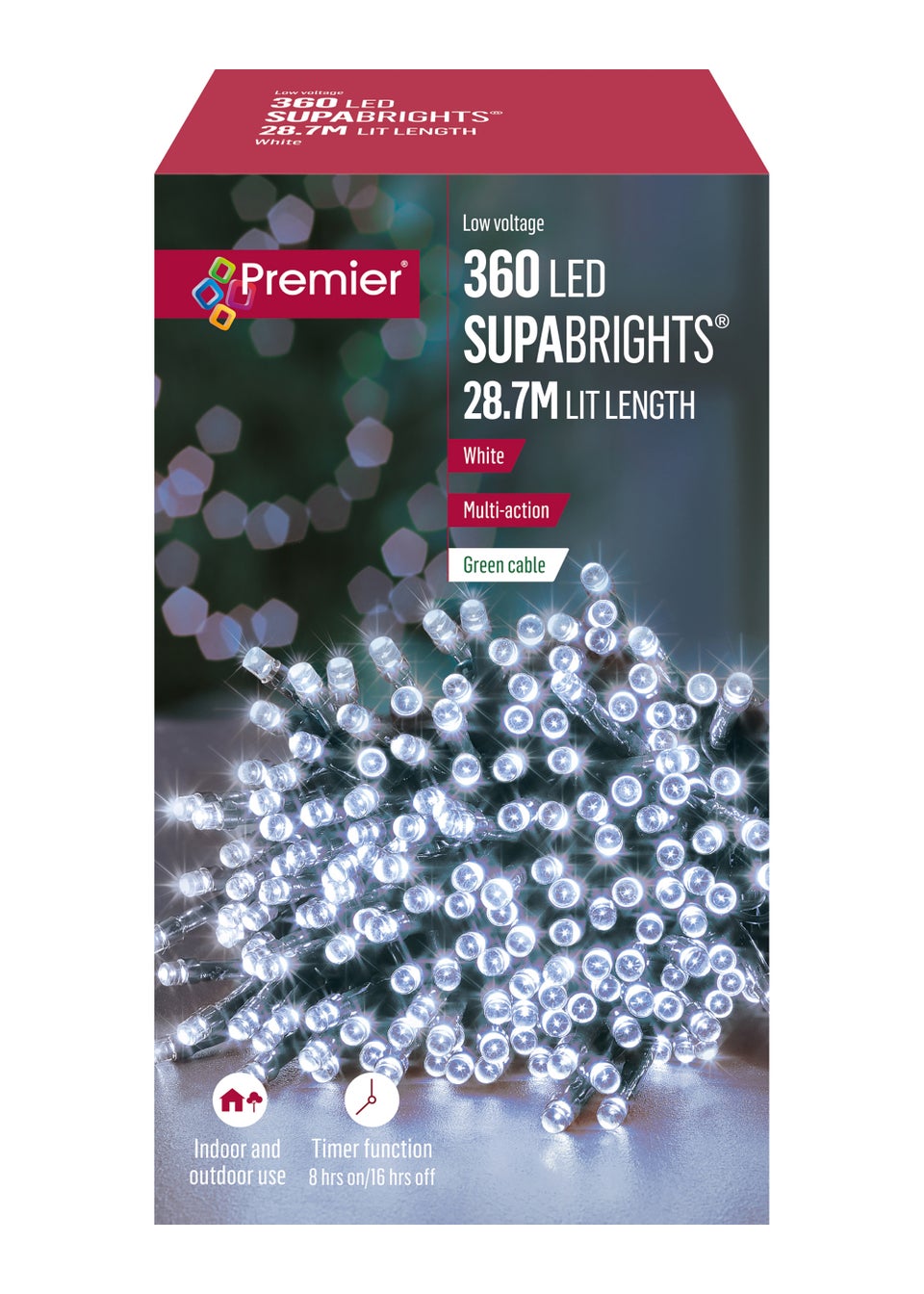 Premier Decorations 360 White LED Supabrights