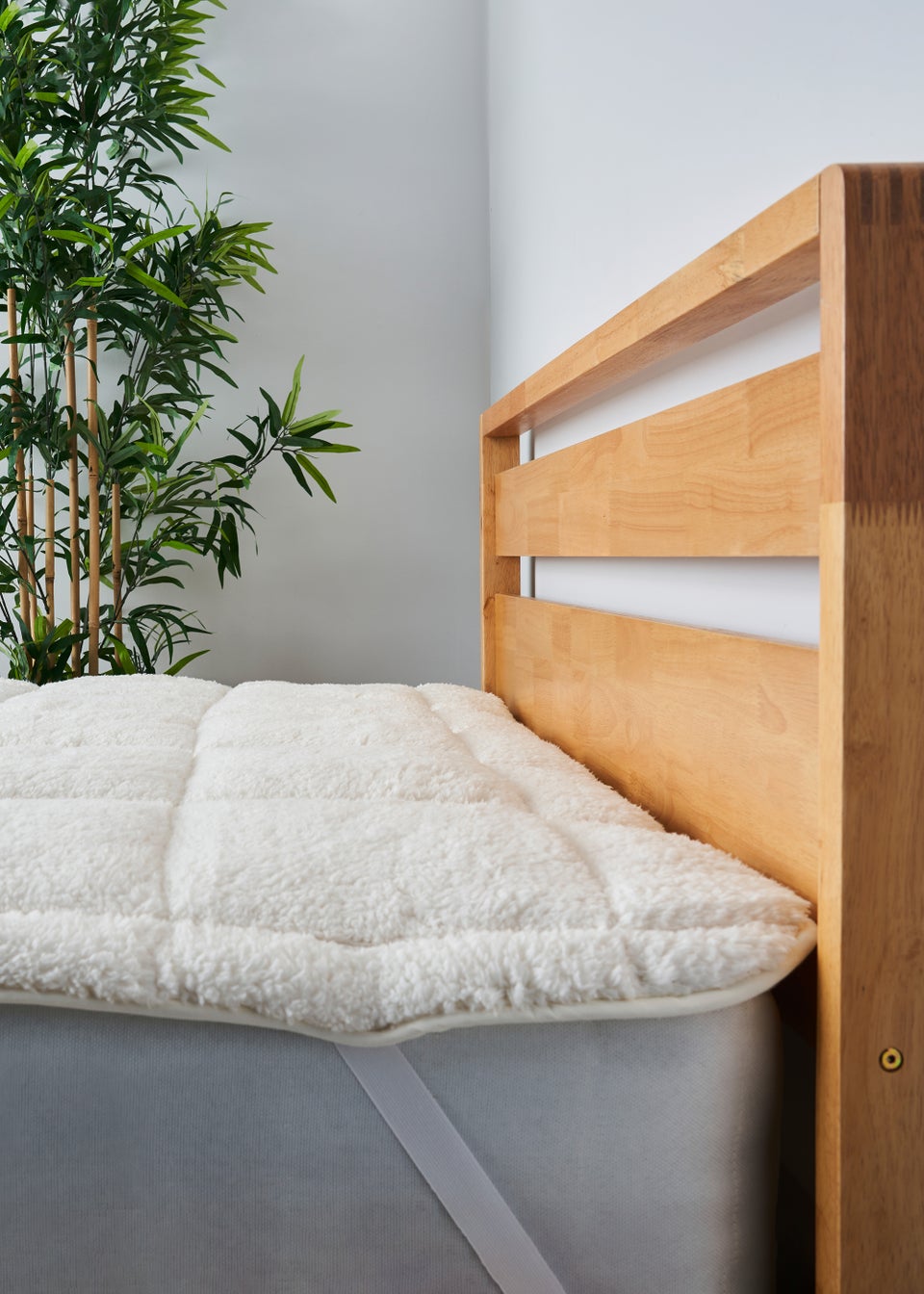 BHS Cream Teddy Fleece Mattress Enhancer
