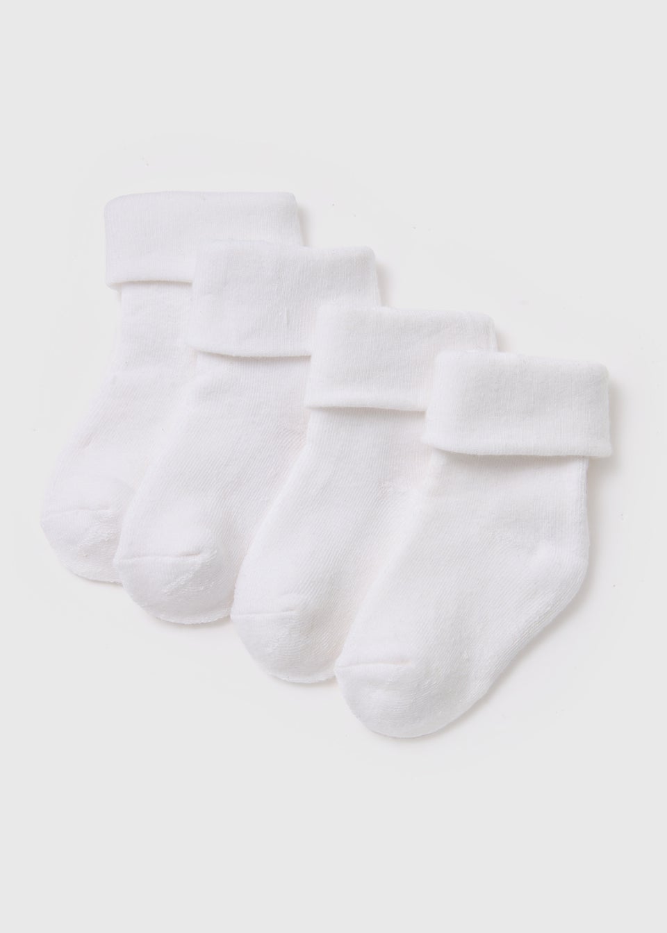 Baby 4 Pack White Terry Tot Socks (Newborn-12mths)