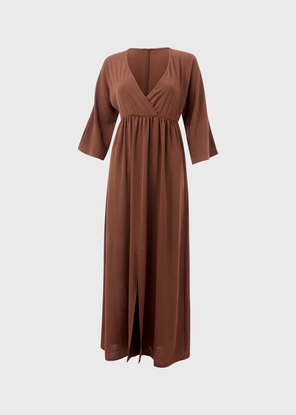 Brown Kimono Sleeve Maxi Dress