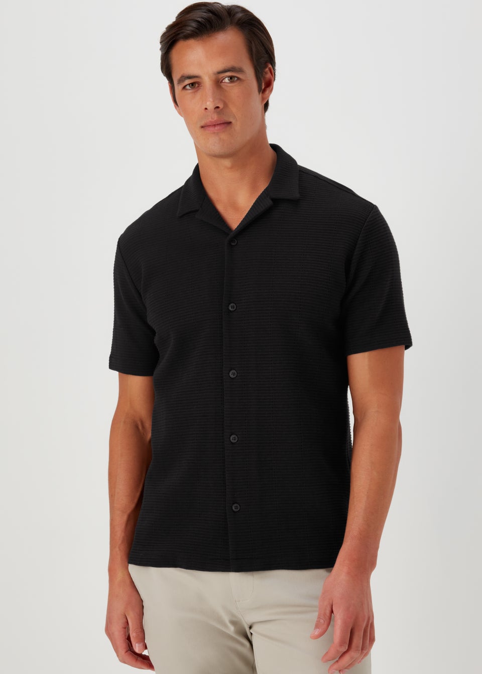 Black Ottoman Jersey Shirt - Matalan