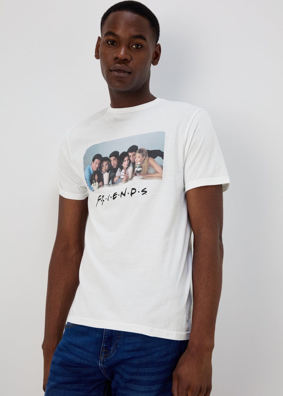 White Friends Print T-Shirt