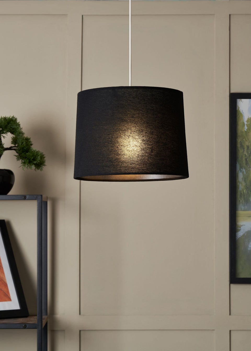 BHS Mira 38cm Linen Easyfit Shade Black (28cm x 38cm)