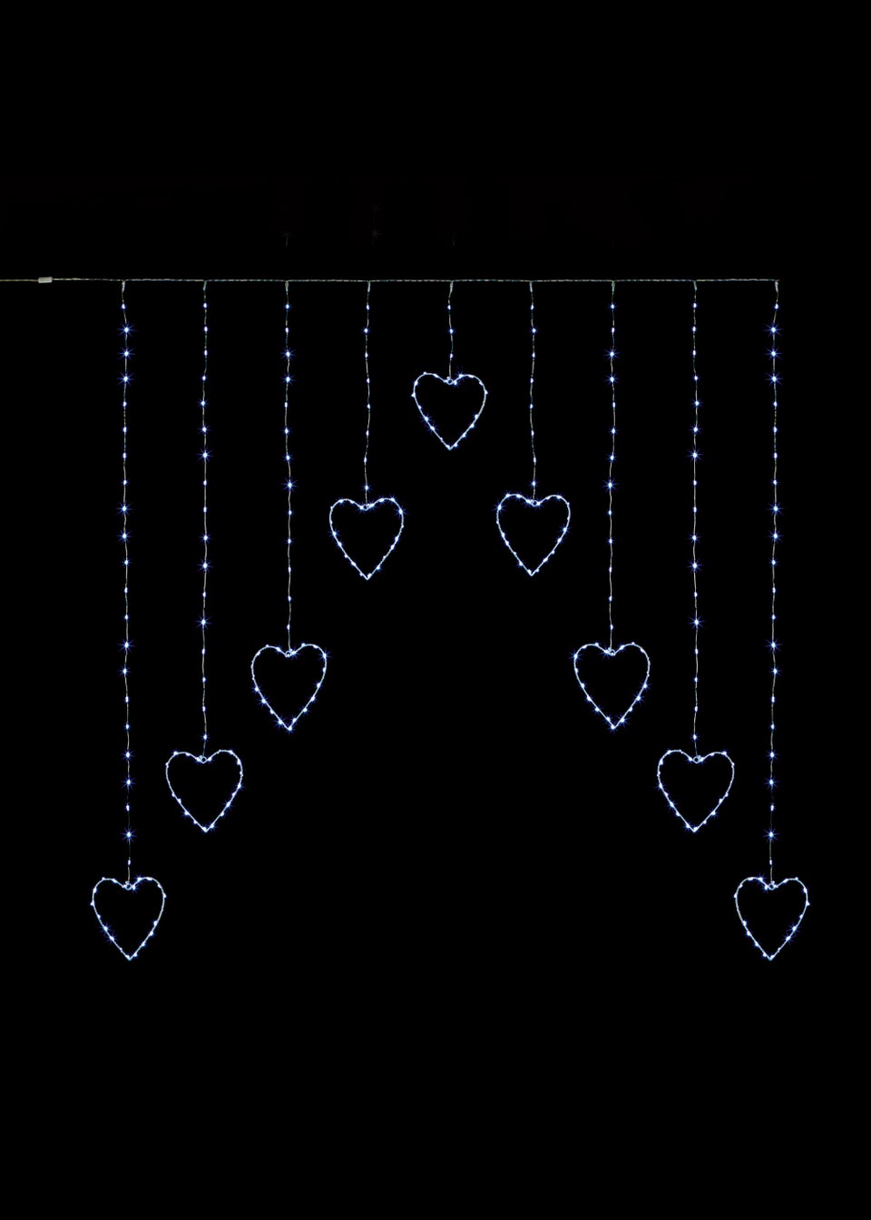 Premier Decorations 303 White LED Heart Curtain Light