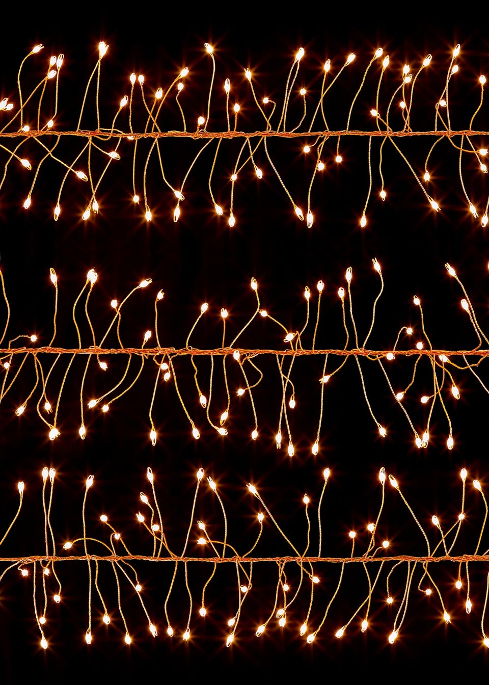 Premier Decorations 288 Large Warm White LED Battery Operated Rose Gold Wire Ultrabrights Garland