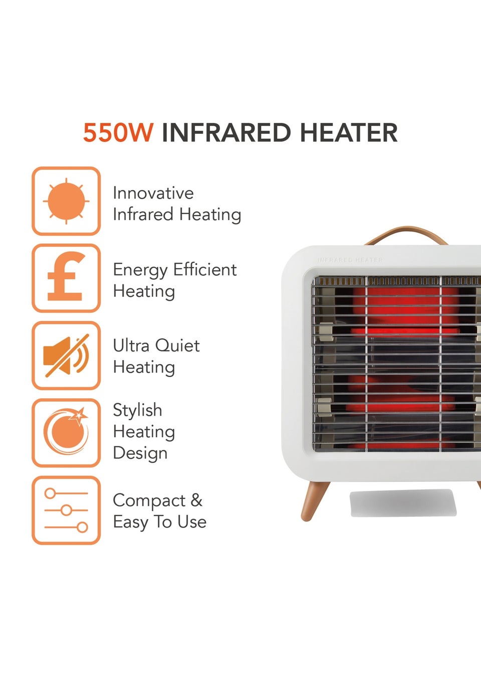 Warmlite 550W Infrared Desk Heater