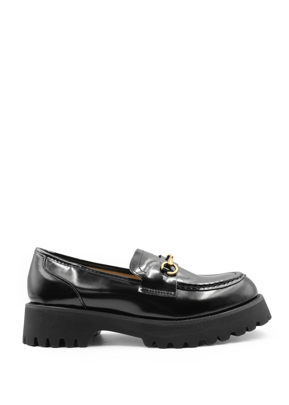 Where s That From Black Patent Muriel Chunky Slip On Loafers Matalan