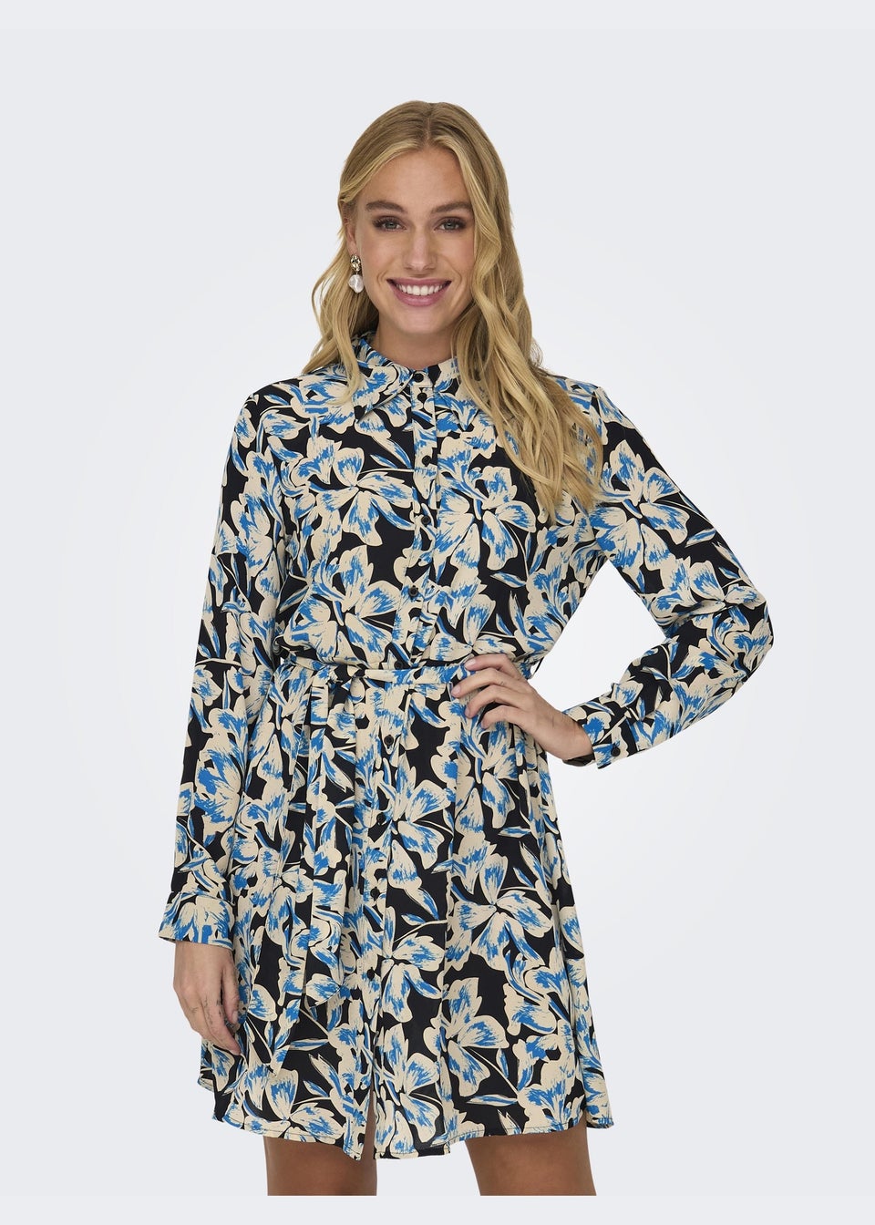 JDY Multicoloured Floral Print Long Sleeve Shirt Dress