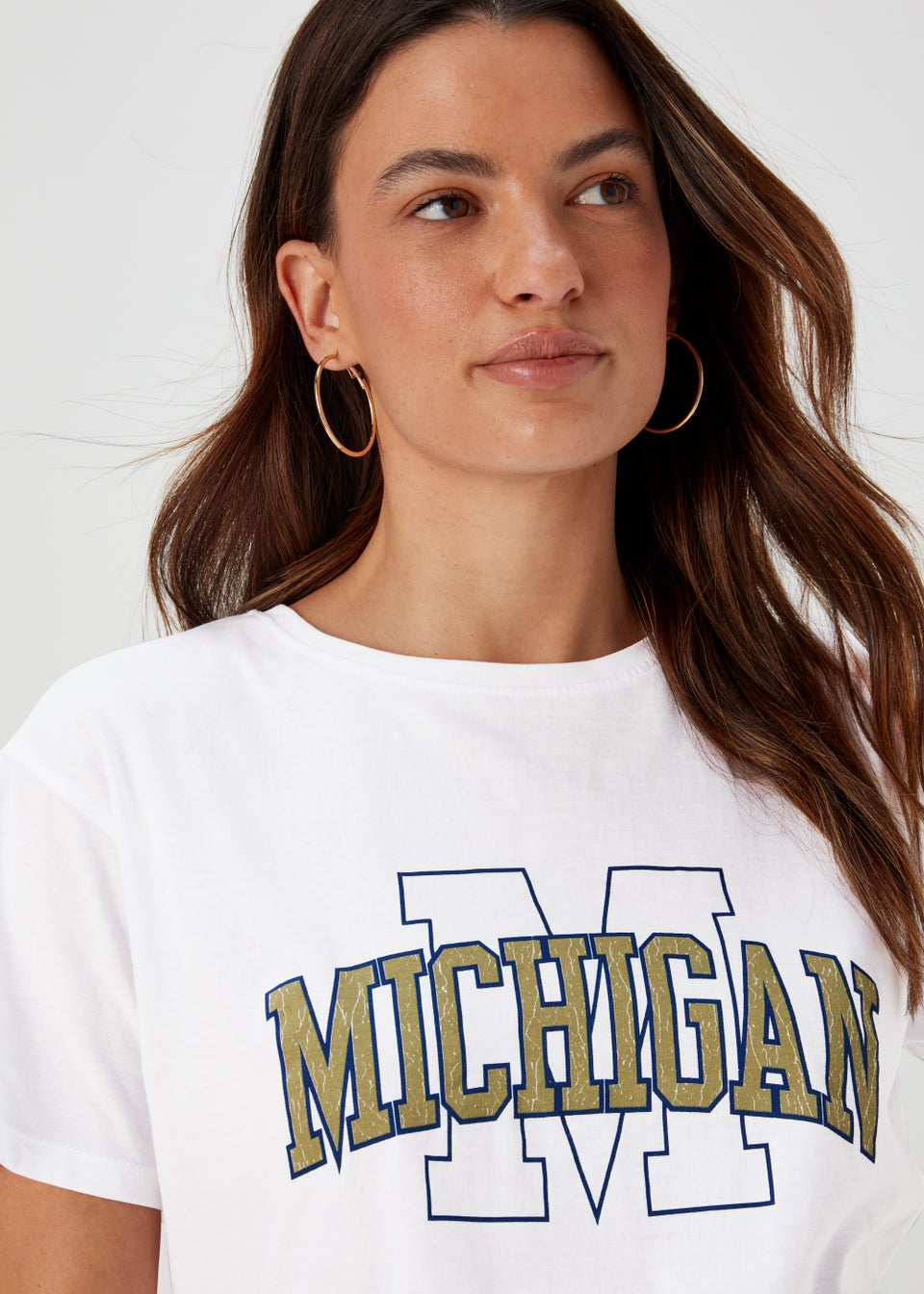 White Michigan Print T-Shirt