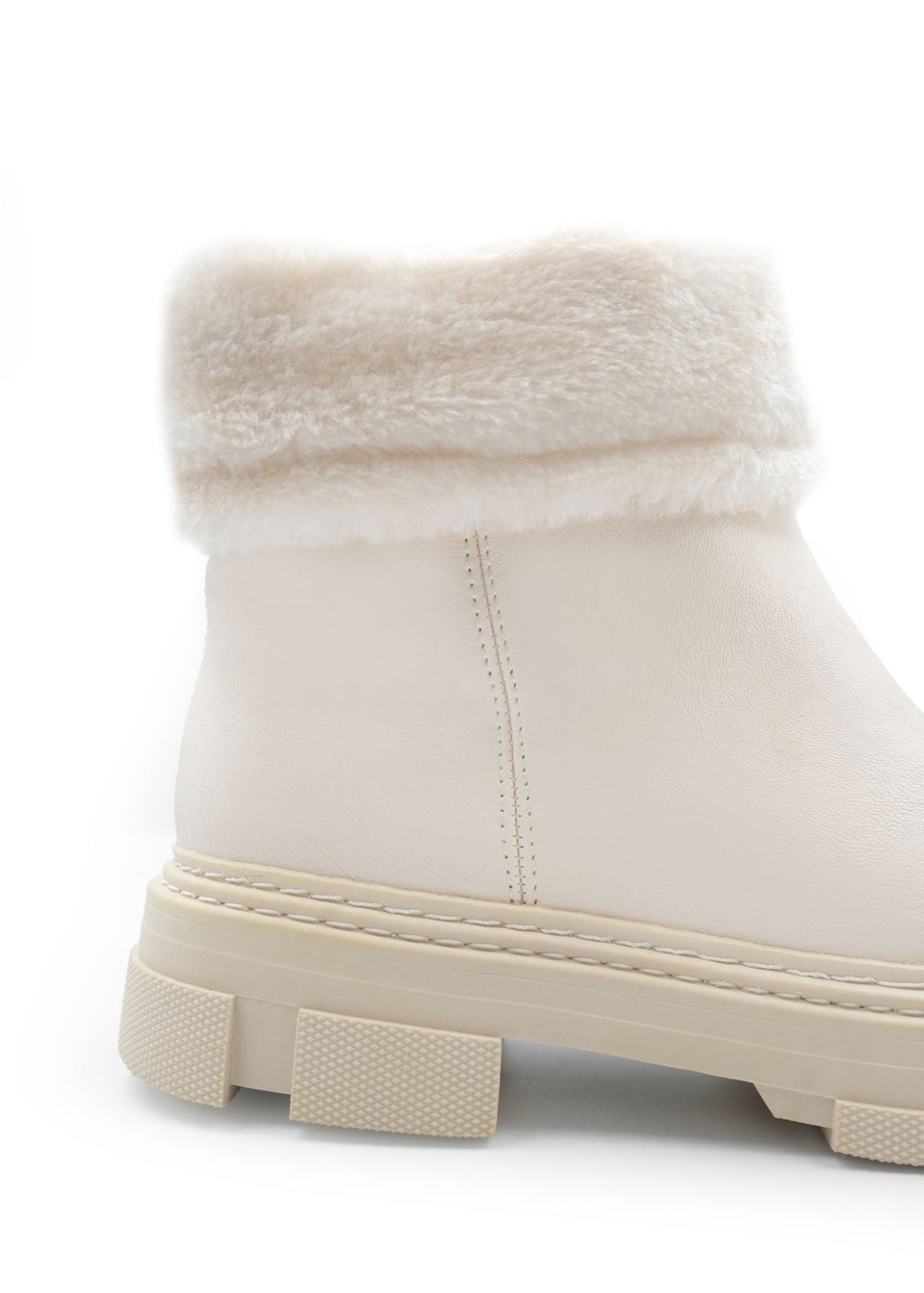 Where's That From Cream Margot Platform Fur Lined Chelsea Boots