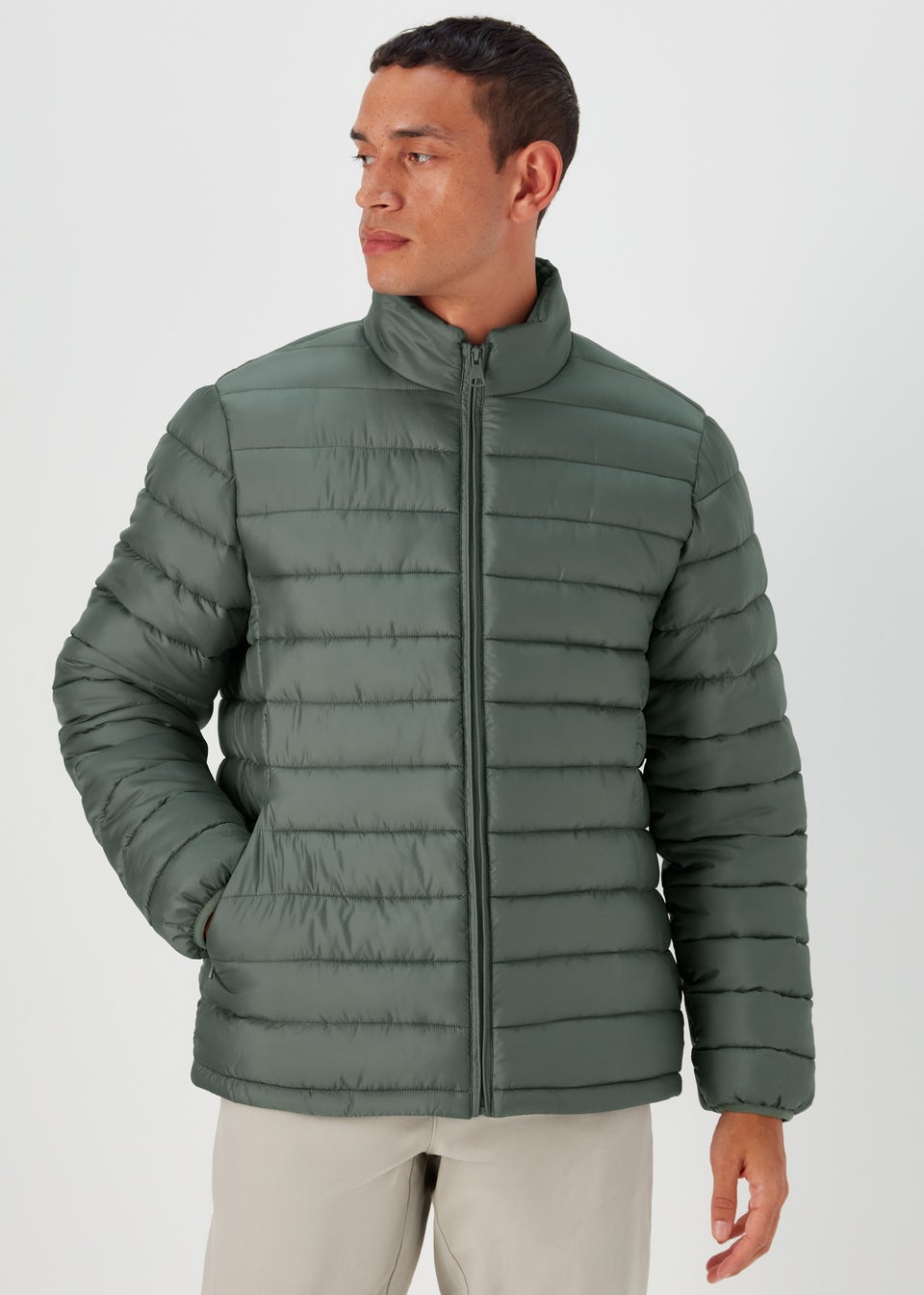 Sage Funnel Neck Puffer Coat - Matalan