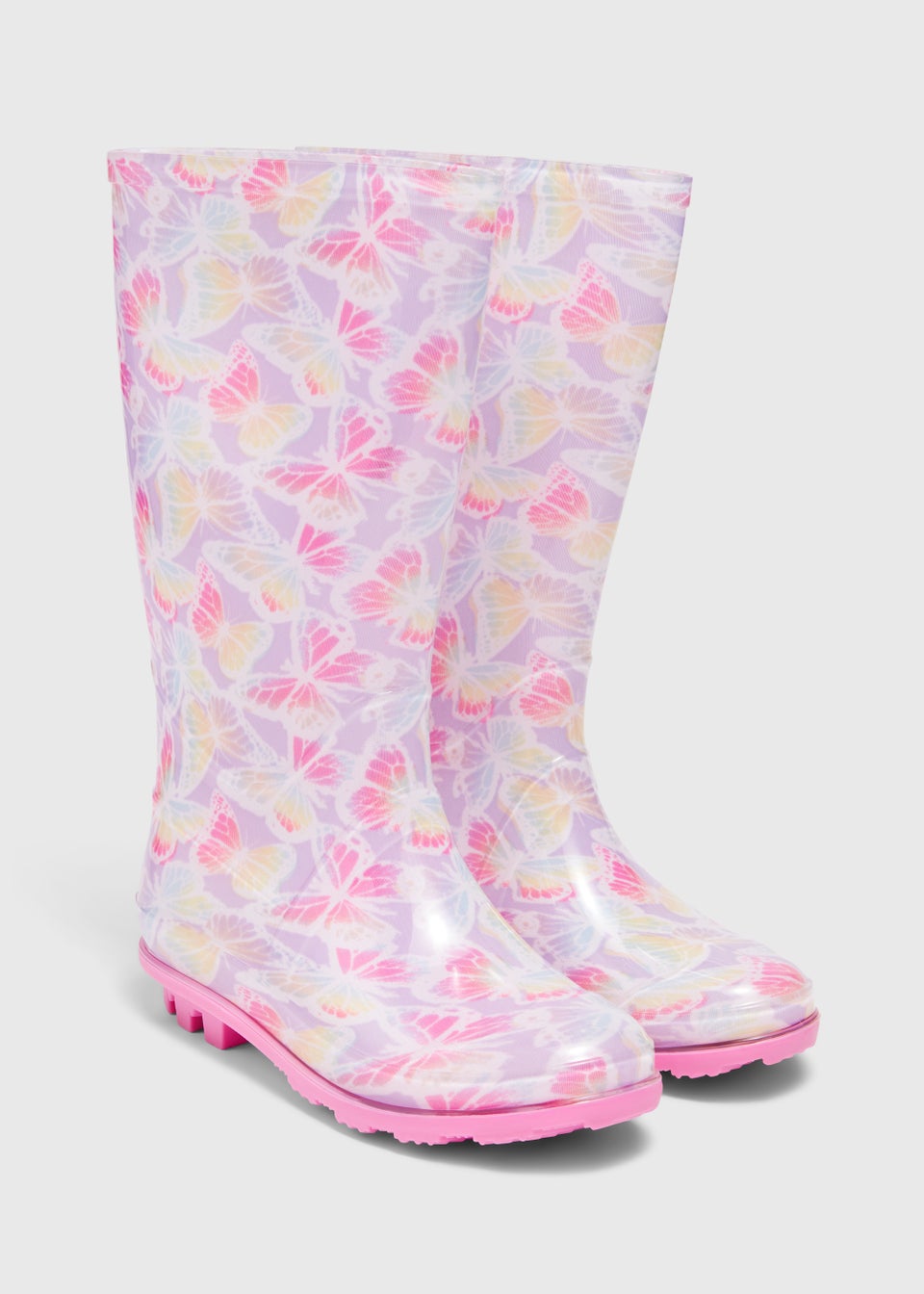 Girls Multicoloured Butterfly Print PVC Wellies (Younger 10-Older 5)