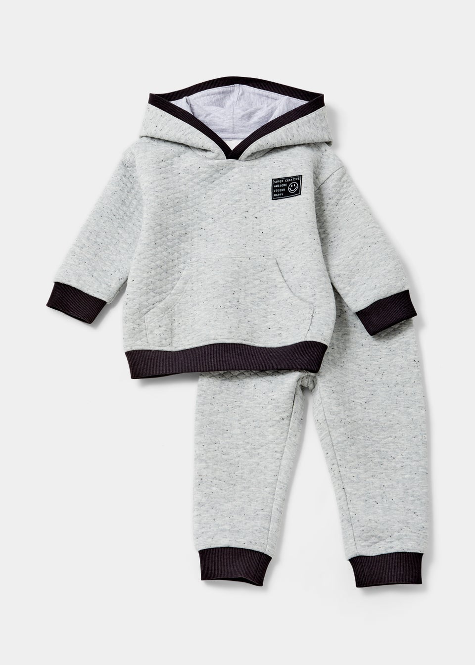 Boys Grey Quilted Hoodie & Joggers Set (1-6yrs)